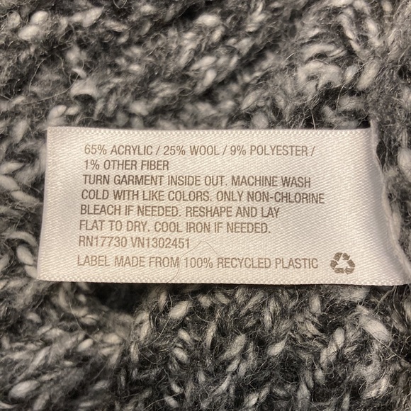 Merona Wool Blend Marbled Gray Cowl Tunic Sweater - Picture 4 of 8